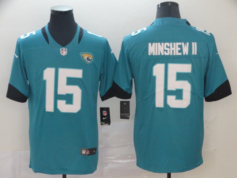 Men Jacksonville Jaguars 15 Minshew ii Green Nike Vapor Untouchable Limited NFL Jersey